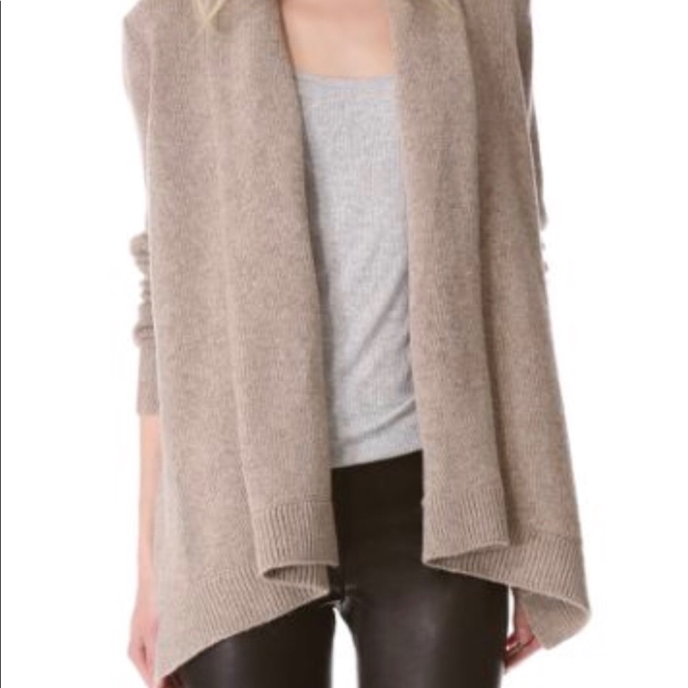 Vince Drape Sweater Jacket in Oatmeal